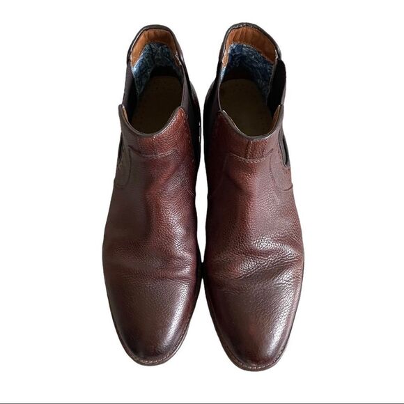 JOHNSTON & MURPHY Leather Chelsea Slip-On Ankle Boots Brown 9.5 - Picture 3 of 12